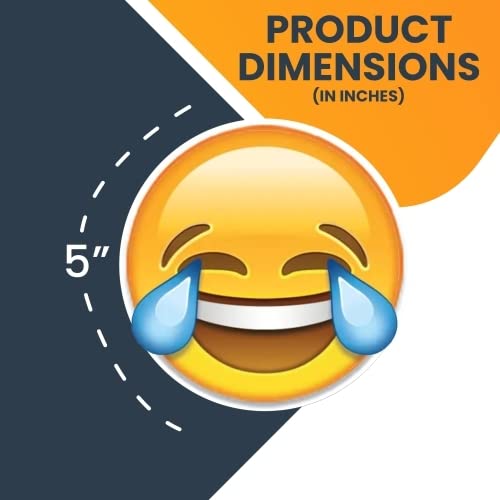 Magnet Me Up Laughing Emoticon Magnet Decal - 5" Round Vinyl Decorative Car Magnet