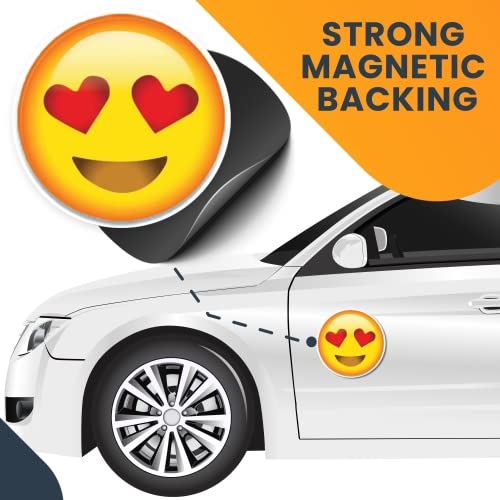 Magnet Me Up Heart Eyes Car Magnet Decal, 5 Inch Round, Cute Self-Expression for Vehicles, Made in USA