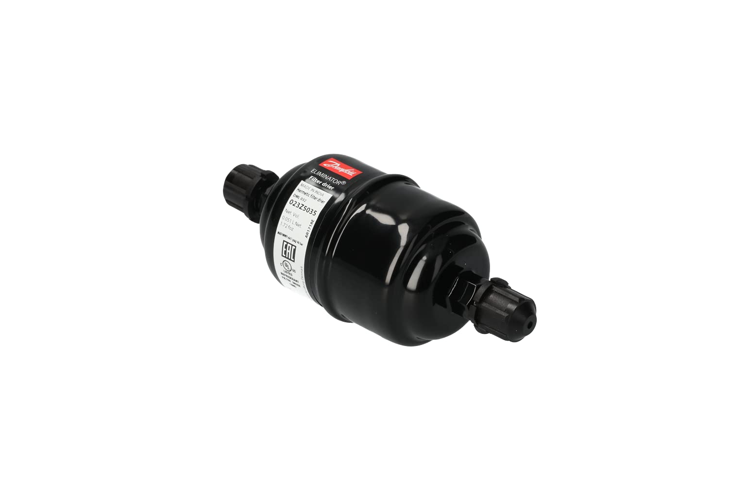 Danfoss Filter Drier DML032, 1/4" Size, MWP 667 PSIG/46BAR, Reliable Refrigeration Component