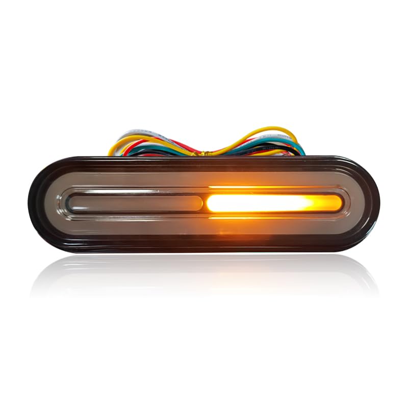 BlyilyB Dual Color Motorcycle Turn Signal & Tail Light Lamp - Amber & Red, 12-80V, Pack of 1