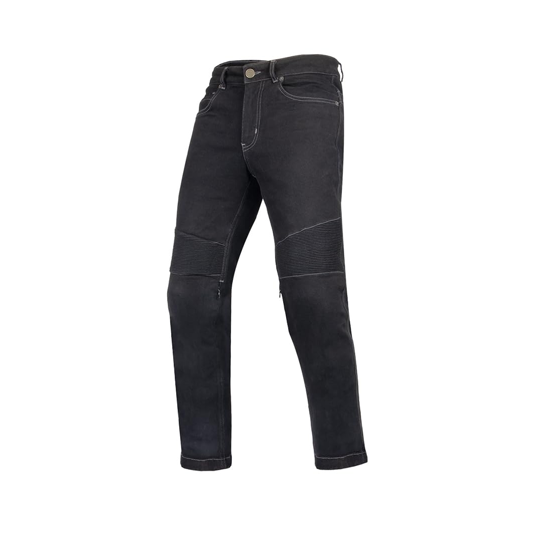 Cramster Velocity Motorcycle Jeans | Impact Protection | Abrasion Resistance | Classic 5-Pocket Design - Black, 4Xl