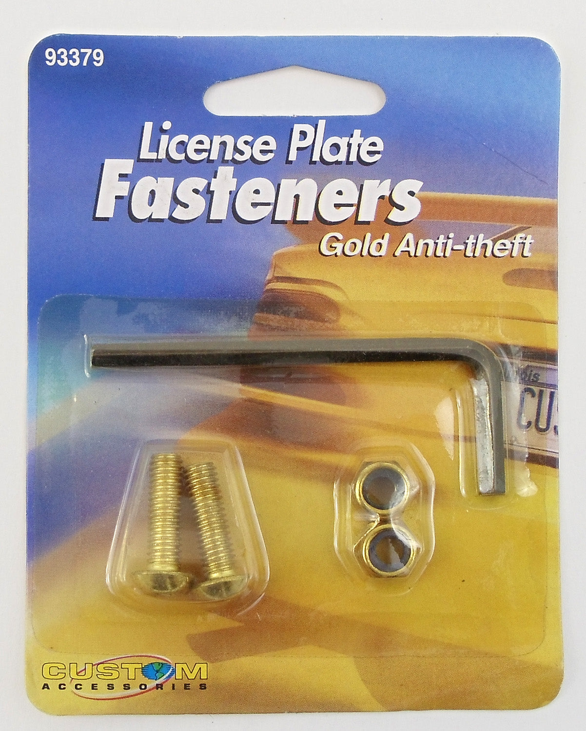 CUSTOM ACCESSORIES  93379 GOLD ANTITHEFT LICENSE FASTENERS