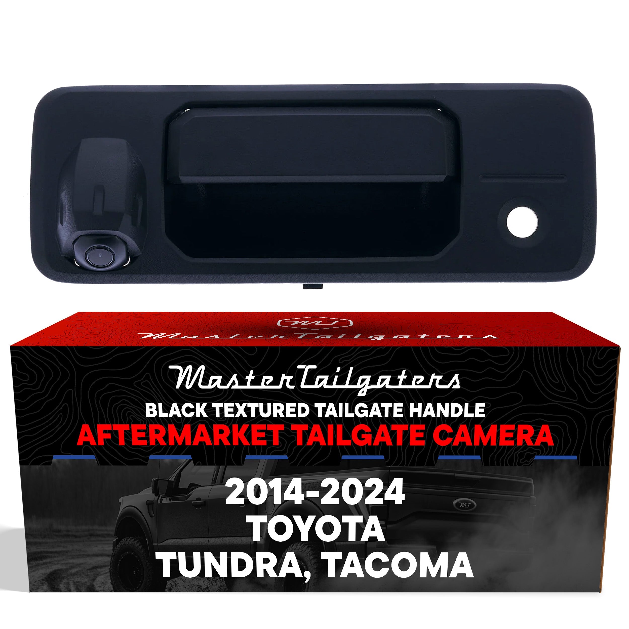 Toyota Tundra (2014-2024), Tacoma (2016-2024) Black Replacement Tailgate Handle with Backup Camera