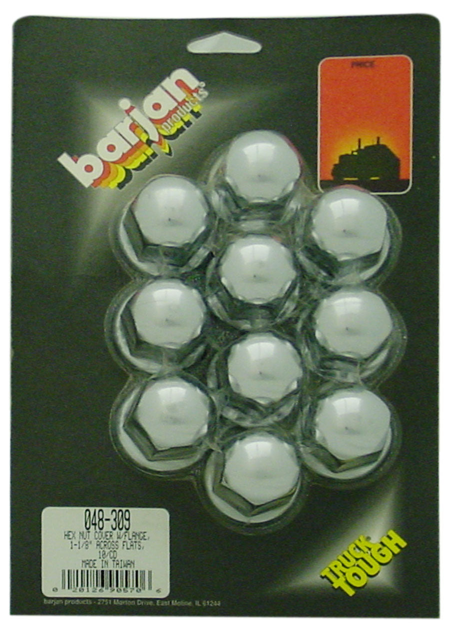 BARJAN 11/8 inch HEX NUT COVER WITH FLANGE  10 PER CARD