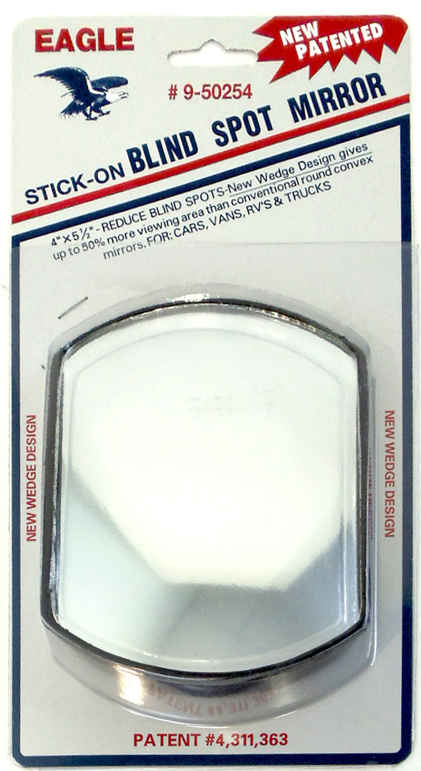 EAGLE WEDGE DESIGN 4 x 51/2 inch OBLONG STICKON BLIND SPOT MIRROR