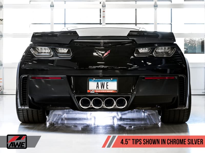Awe Tuning 14-19 Chevy Corvette C7 Z06/Zr1 (W/O Afm) Touring Edition Axle-Back Exhaust W/Chrome Tips - 3015-42133