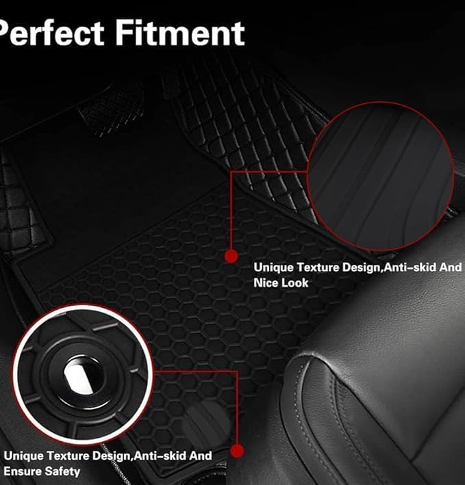 San Auto Car Floor Mats Liners Custom Fit For Mercedes Benz Cla 2020-2025/Gla 2021-2025, A/B Class 2020-2023 Full Black Rubber Set All Weather Protection Heavy Duty Odorless