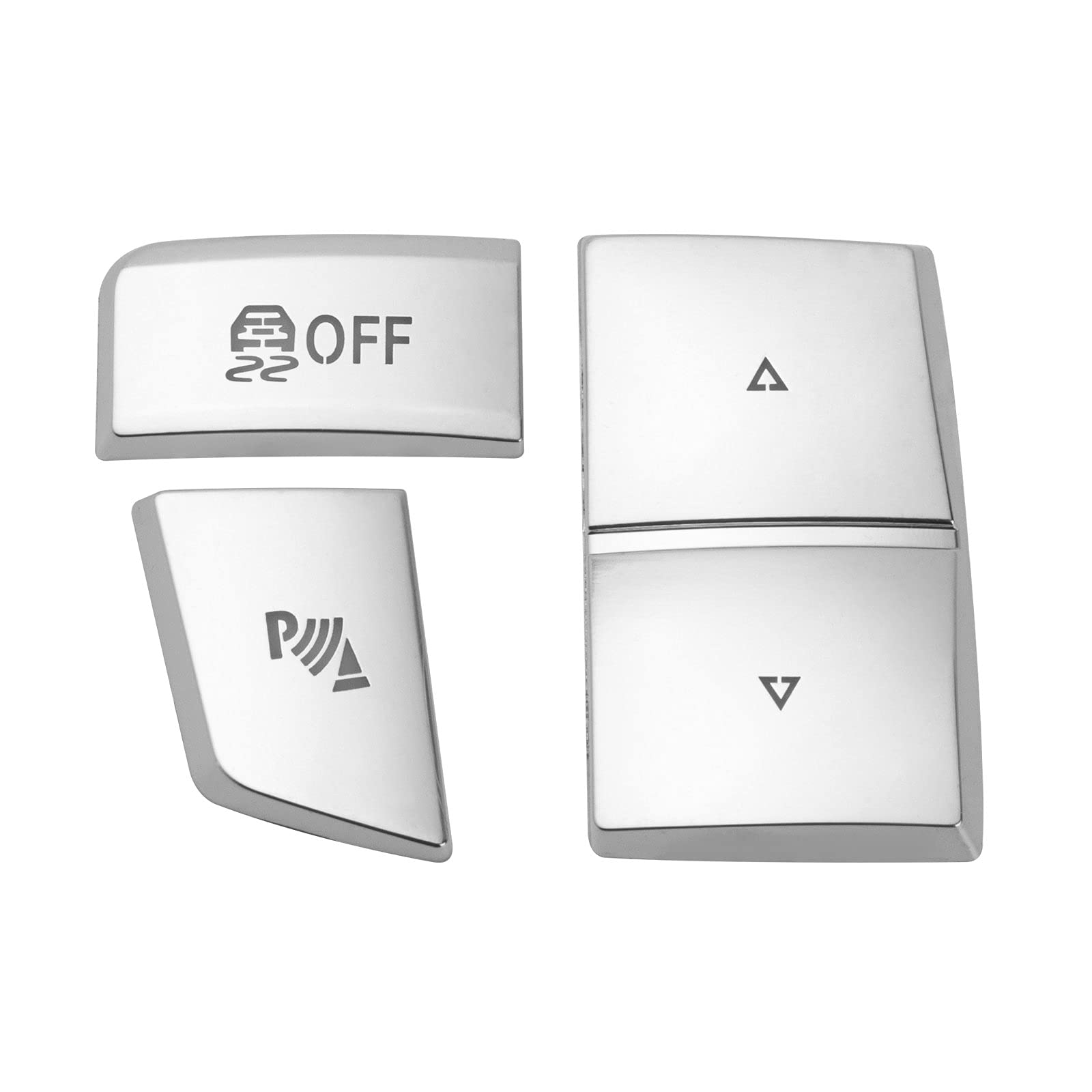 Xotic Tech Center Console Gear Shift Side Button Switch Cover Trim, Compatible With Bmw 5 6 7 X3 X4 Series (Silver)