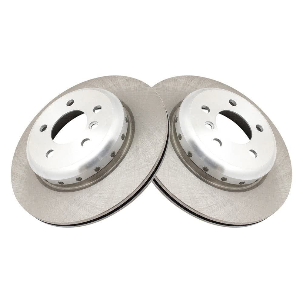 Trq Rear Brake Rotors Set Vented Compatible With 2011-2016 Bmw 528I 2012-2016 528I Xdrive 2014-2016 535D 535D Xdrive 535I 535I X