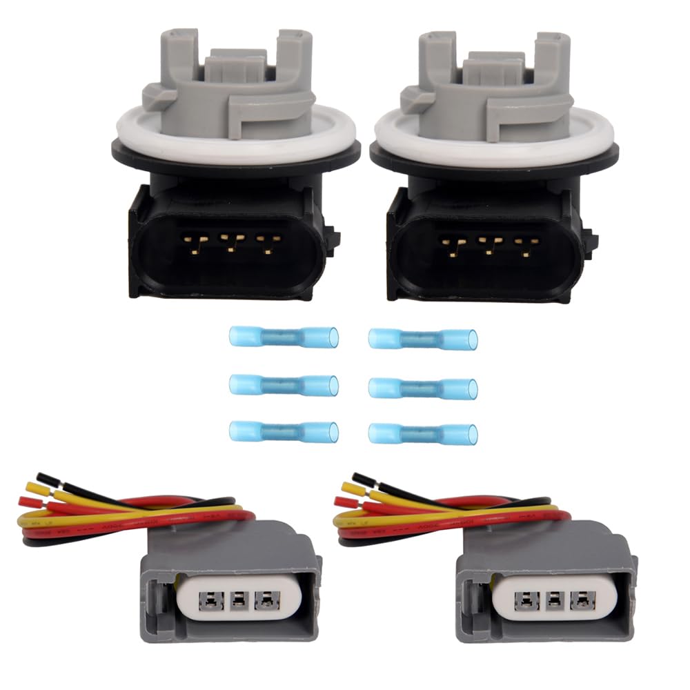 Lanphitus 2 Set Turn Signal Light Bulb Socket Angle Connector Wiring Pigtail Harness Kit for Ford F-150 2009-2014 F-250 F-350 Su