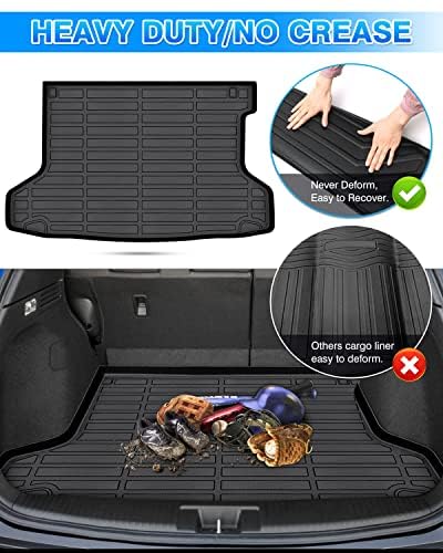 Cartist Cargo Liner Custom Fit For Hr-V Hrv 2016-2022 Fwd Models All Weather Trunk Mat High Side Waterproof Black Tpe