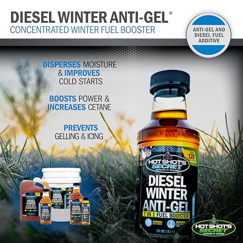 Hot Shot'S Secret Diesel Winter Anti-Gel - 7-In-1 Diesel Fuel Additive - Prevents Gelling And Fuel Line Freeze-Ups - Boosts Ceta