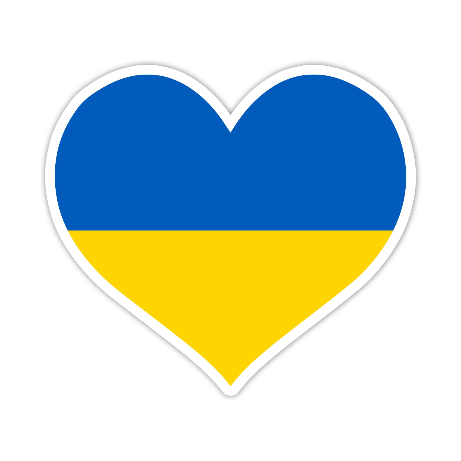 Ukraine Flag Heart Vinyl Sticker Auto Car Truck Wall Laptop | Sticker | 5.5 Wide