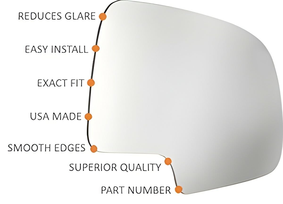 Driver Side Replacement Mirror Glass For Ford Expedition (1997 1998 1999 2000 2001 2002) F-150 (1997 1998 1999 2000 2001 2002 20