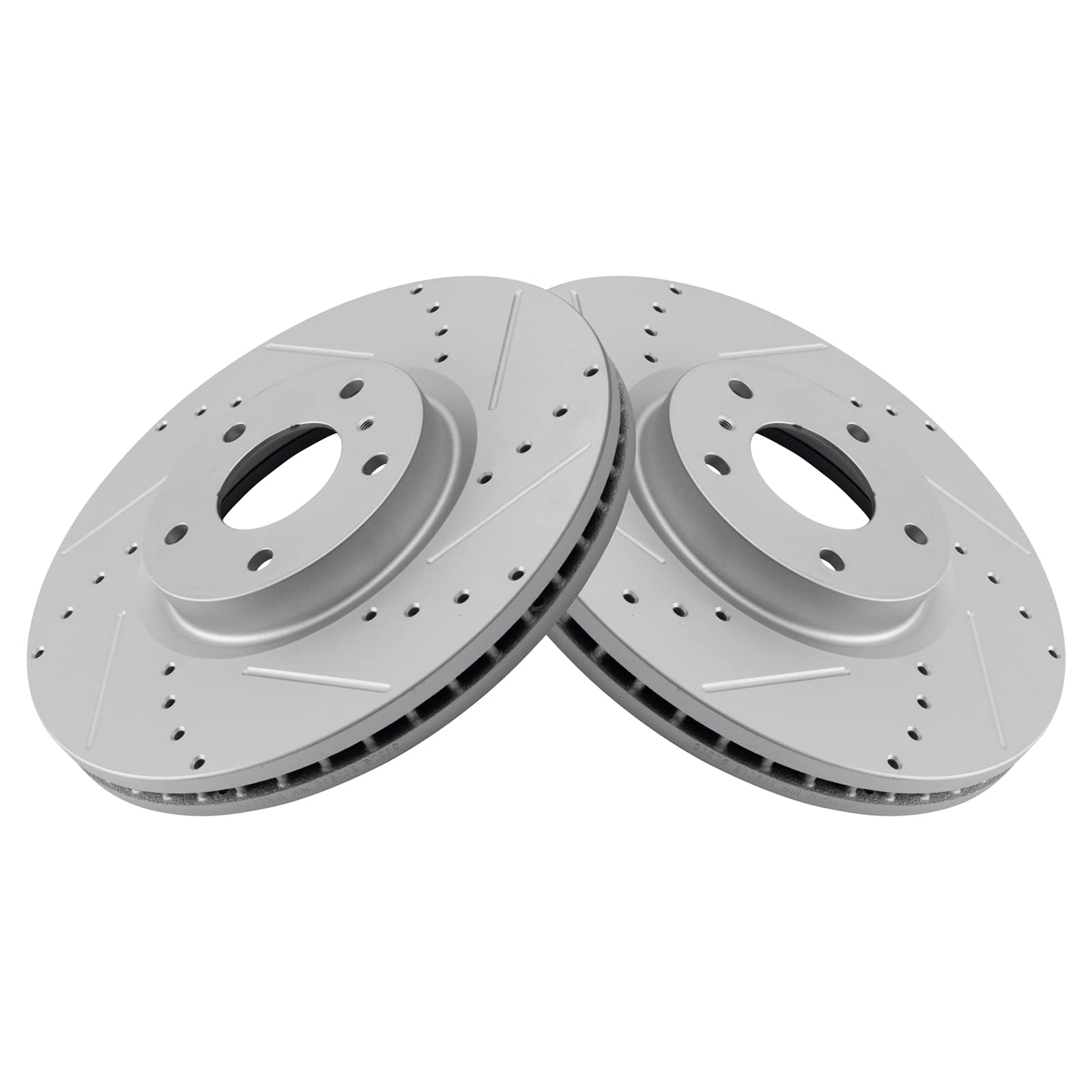 Trq Performance Front Drilled Slotted Coated Brake Rotor Set For Infiniti Nissan