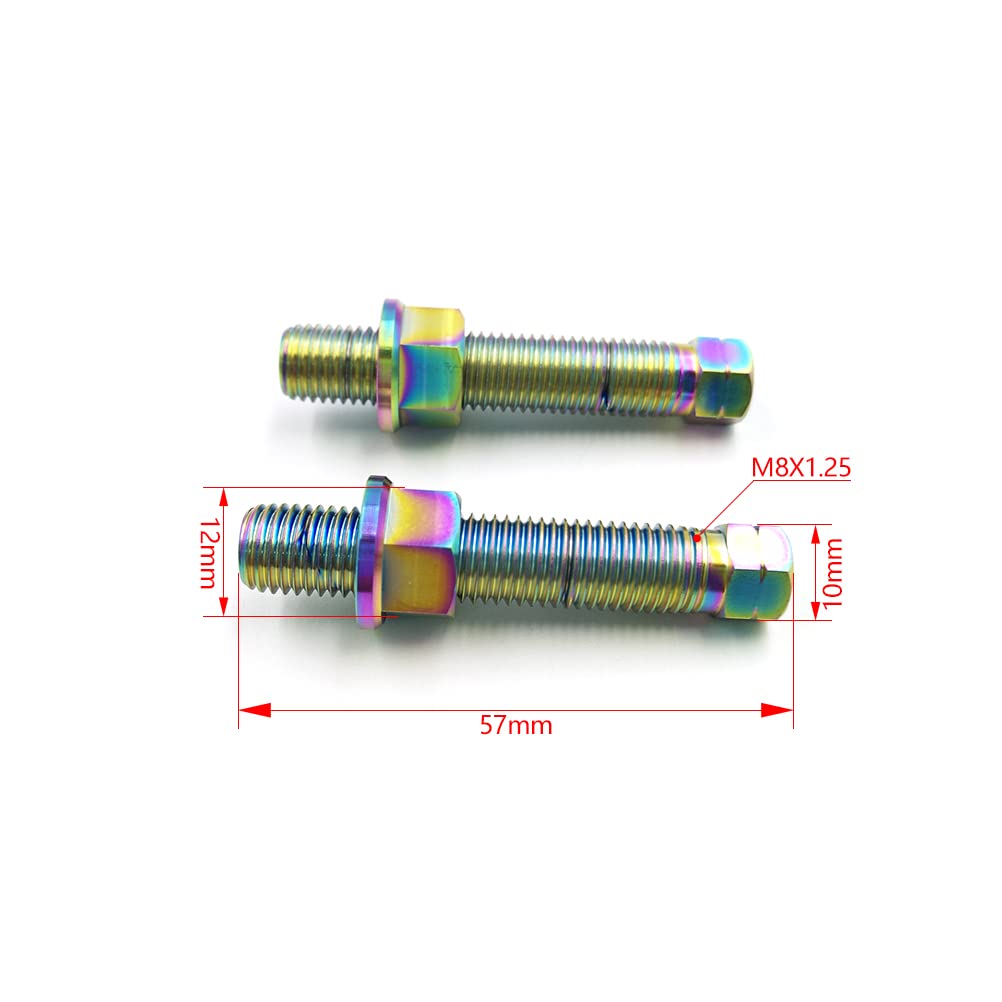 Prootom Motorcycle Titanium Alloy Chain Adjuster Bolt 1 Pair M8*1.25 Motocross For Crf Wrf Yzf Kxf Rmz Dirt Bike (M8 Phantom)