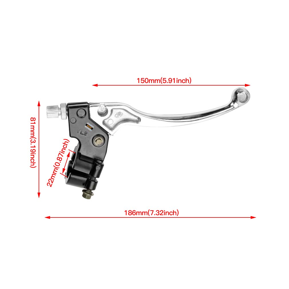 Hiaors Silver Left Right 7/8'' 22Mm Clutch Brake Handle Levers Perch For Honda Xr80 Xr100 Crf70 Crf70F Crf80 Crf100 Xr200R Crf45