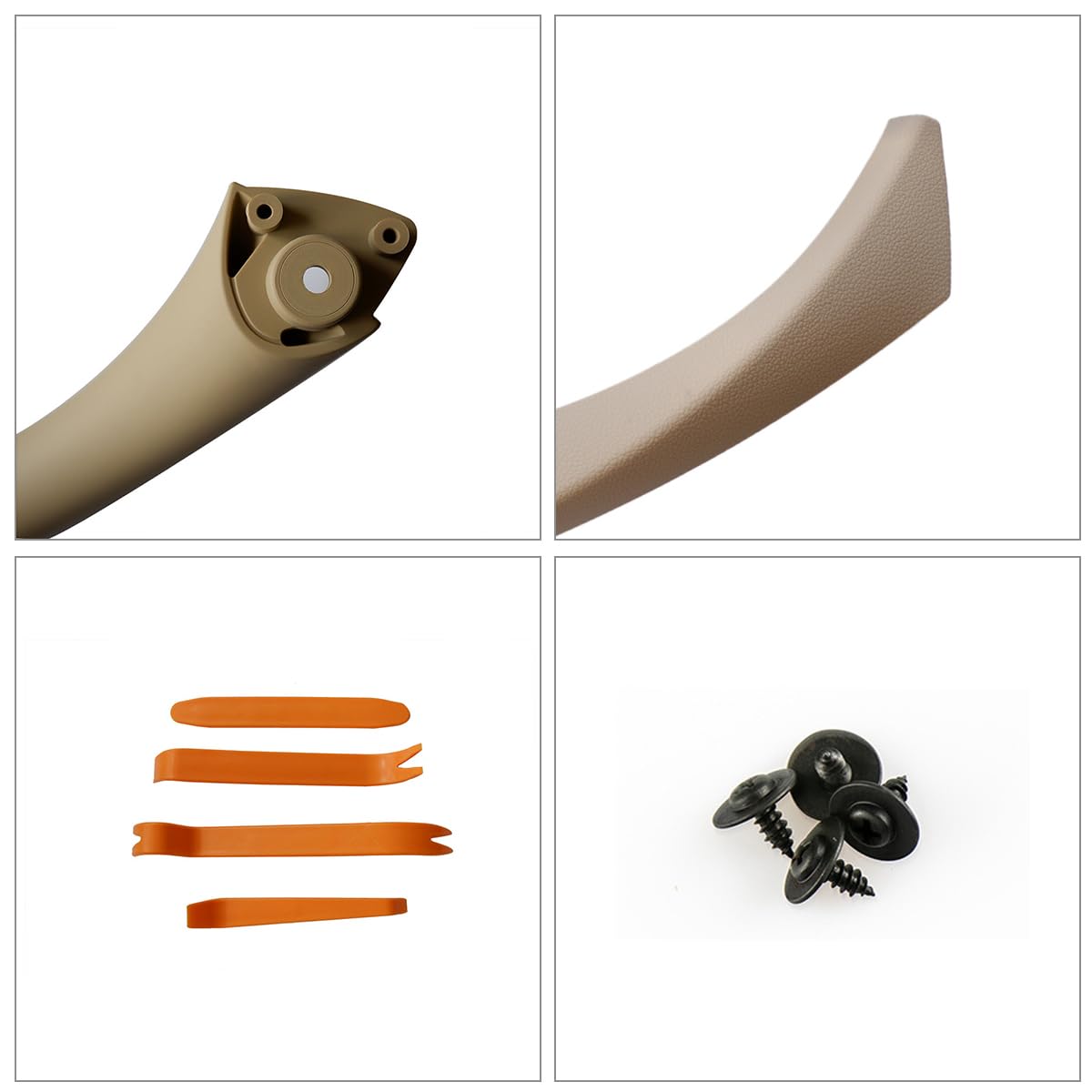 Beige Right Front Side Inner Door Panel Handle And Door Pull Outer Trim Cover Pull Strap Replacement For Bmw E90 E91 3 Series 32