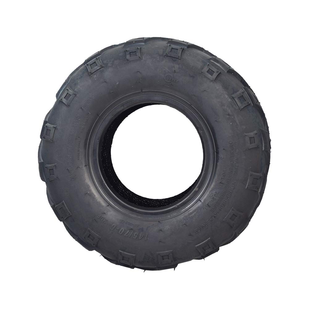AlveyTech 145/70-6 V-Tread Tire - For the Motovox MBX10, MBX11, & MBX12, All Terrain, Rubber Tubeless Tires for Go-Kart, 4x4 Qua