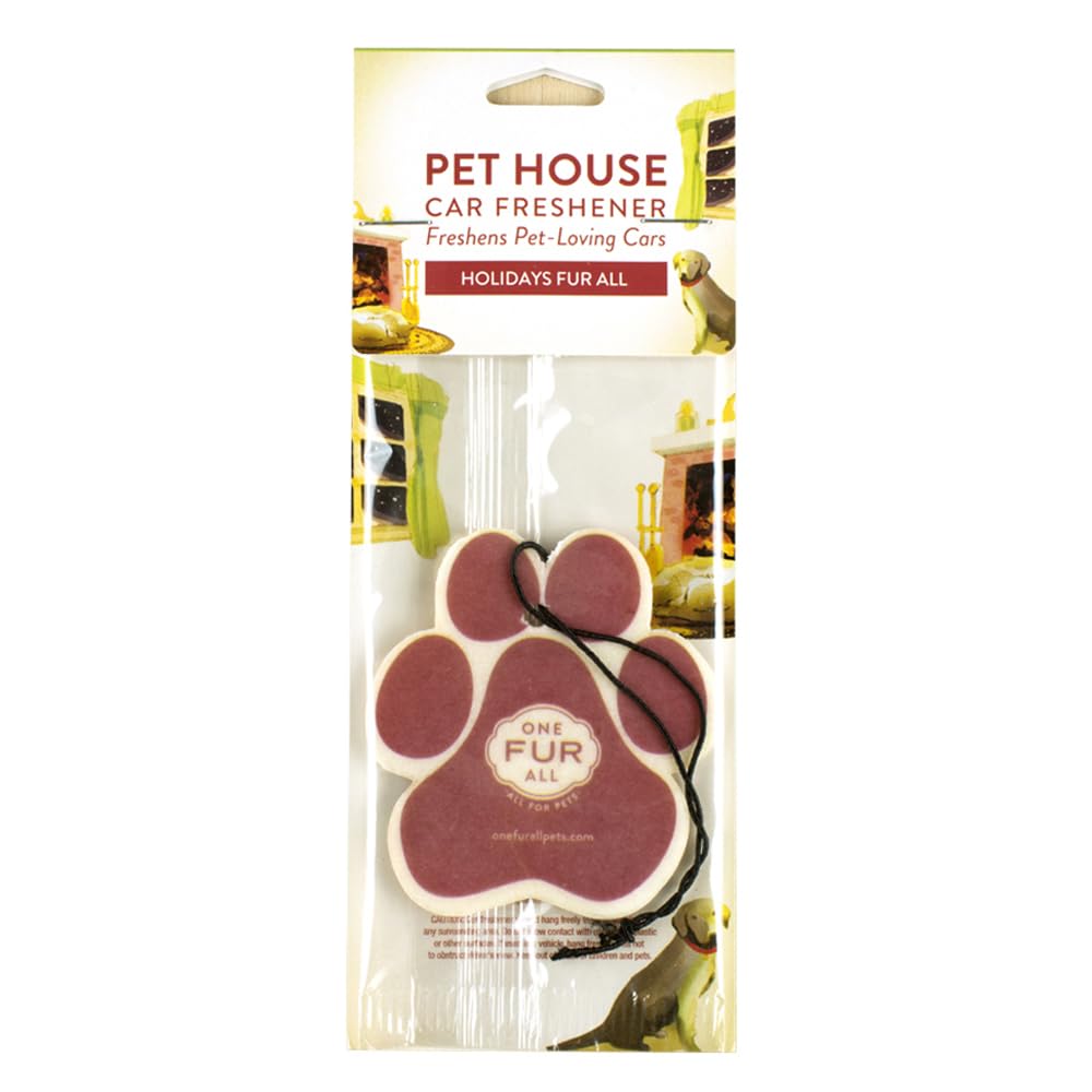 One Fur All Pet House Car Air Freshener - Holidays Fur All Pack Of 4 - Non-Toxic Car Air Freshener - Pet-Friendly Air Freshener