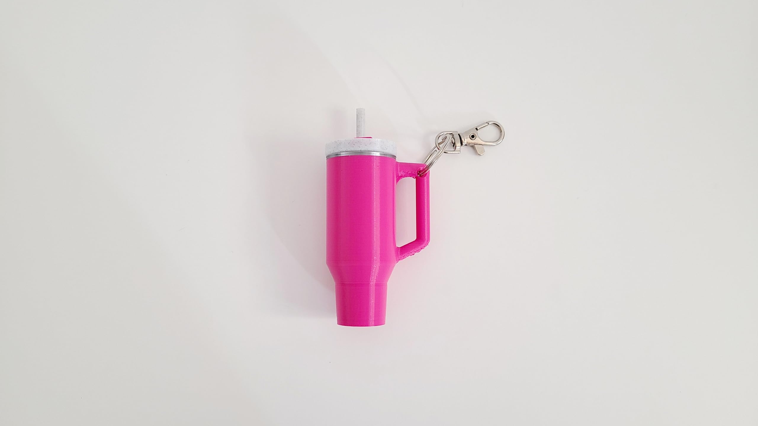 Miniature Stanley Tumbler Cup Replica Keychain - 3D Printed Desk Accessory (3 Pack: Pink)