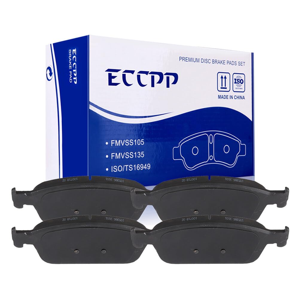 Automuto 4Pcs Front Semi-Metallic Disc Brake Pads Set D1668 For Ford Escape 2013-2019, Focus 2013-2018, Transit Connect 2014-201