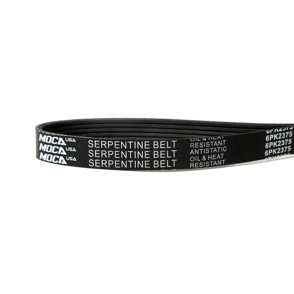 MOCA 6PK2375 EPDM Serpentine Belt fit 08-12 for Chevy Malibu 3.6L & 07-09 for Pontiac G6 & for Saturn Aura 3.6L & 90-92 for Ford
