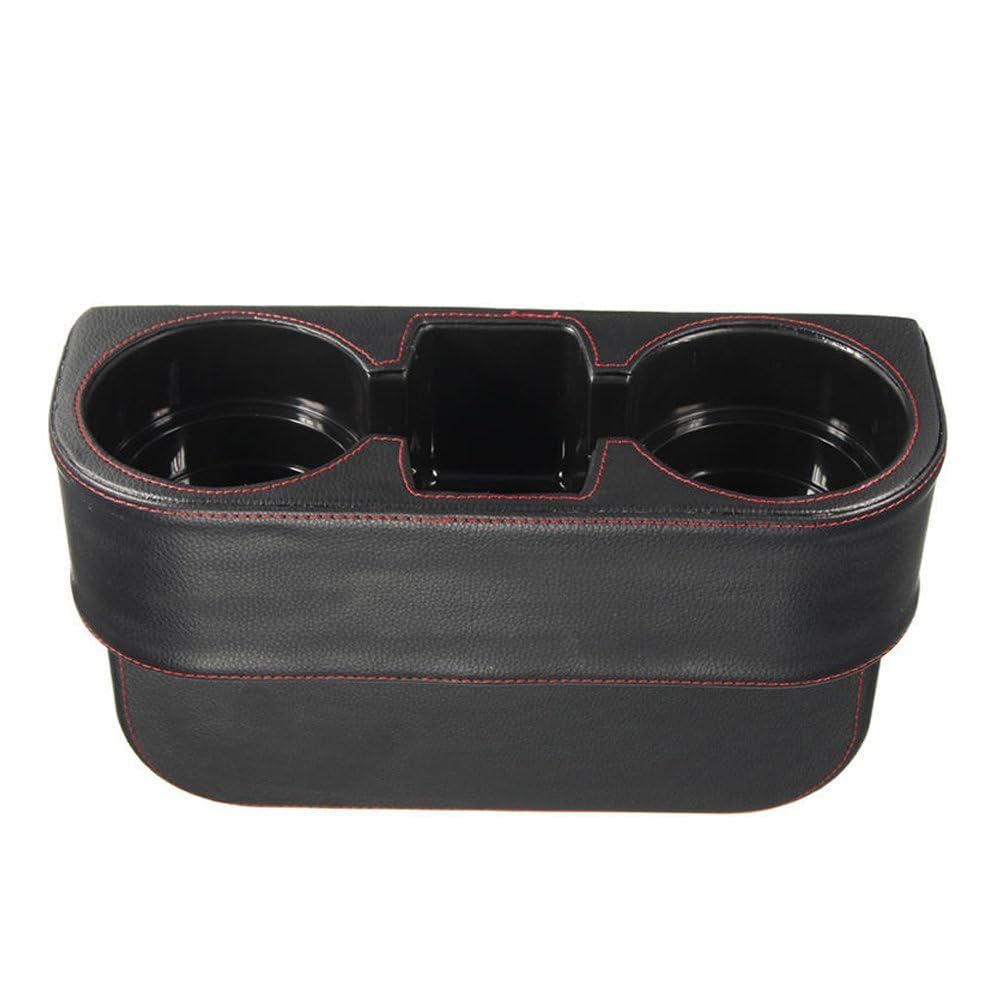 IOKONE Leather Car Cup Holder Organizer, Black, Model AST, for Mobile Phones and Accessories