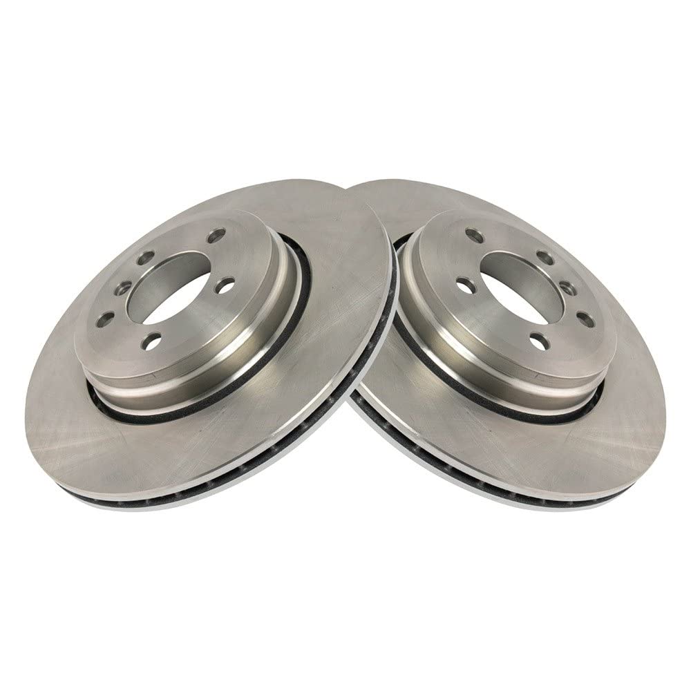 Trq Rear Brake Rotors Set Vented Compatible With 2008-2010 Bmw 535I 2004-2005 545I 2006-2010 550I 645Ci 2007-2010 650I