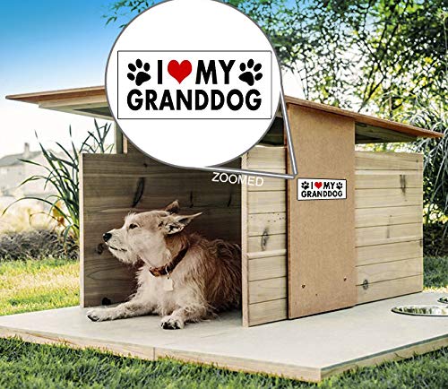 Witnystore I Love My Granddog Sticker - Multisurface Decal - Durable And Waterproof Dog Lover Stickers For Cars Trucks Rvs Windo