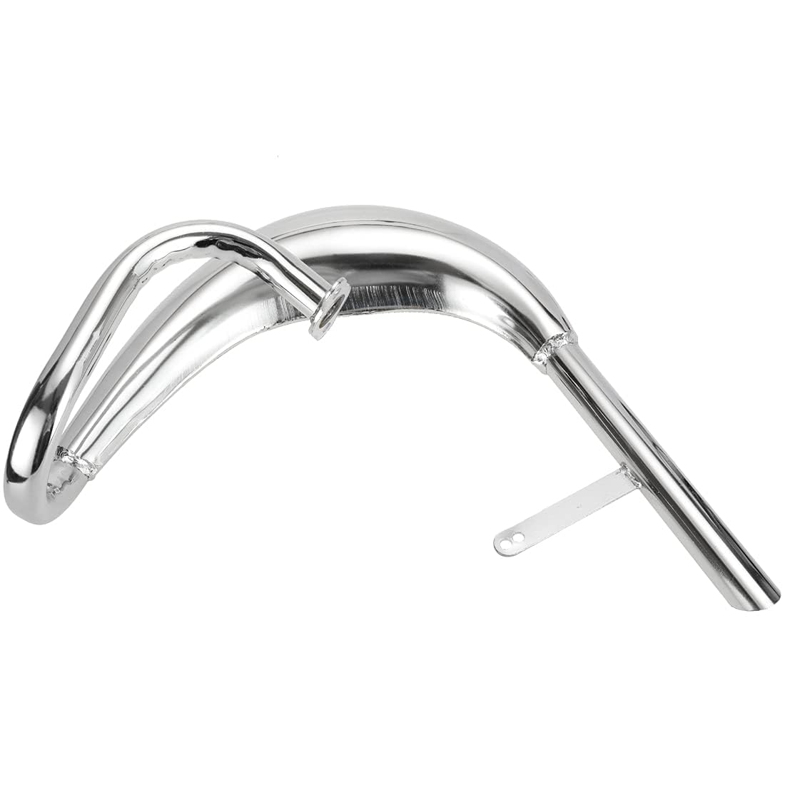 FVRITO Chrome Exhaust Muffler Expansion Chamber Pipe Silencer for 2 Stroke 50cc-100cc Motorized Bicycles - Silver, Model FV-PQG021-HMY