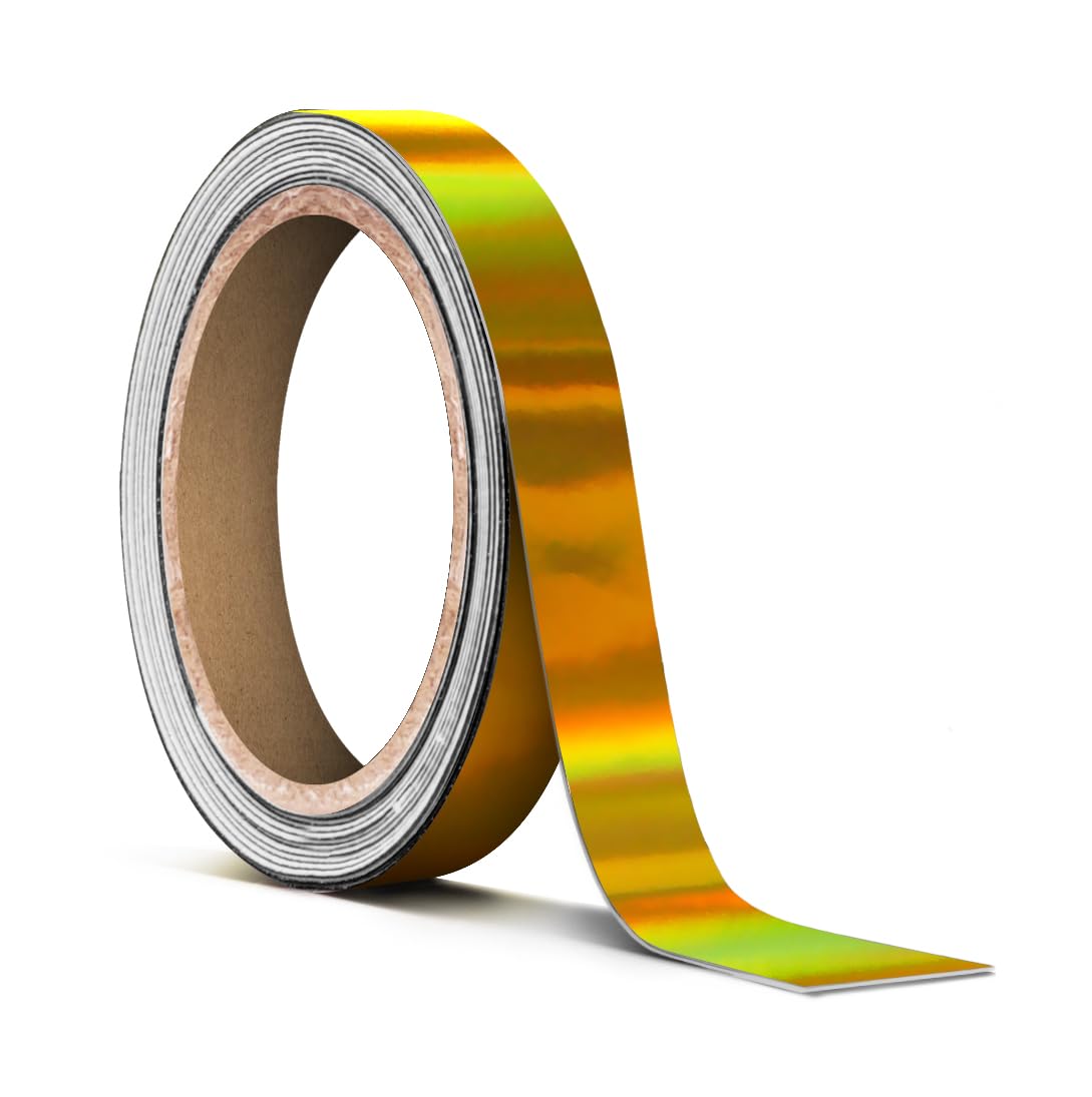 VViViD Holographic Gold Chrome Pinstripe Vinyl Tape Roll (    x 25ft)