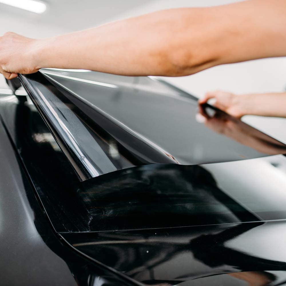 Car Window Tint Film For Auto Sun Shade Roll 5% Vlt Black Universal Fit Width 20'' X Length 20 Ft Roll | Automotive Baby Protection Passenger Privacy Sunlight Heat Uv Block And Scratch Resistant