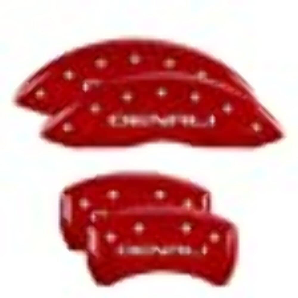 Mgp Caliper Covers 34218Sdnlrd Denali Red Powder Coat Finish, Silver Characters, Set Of 4