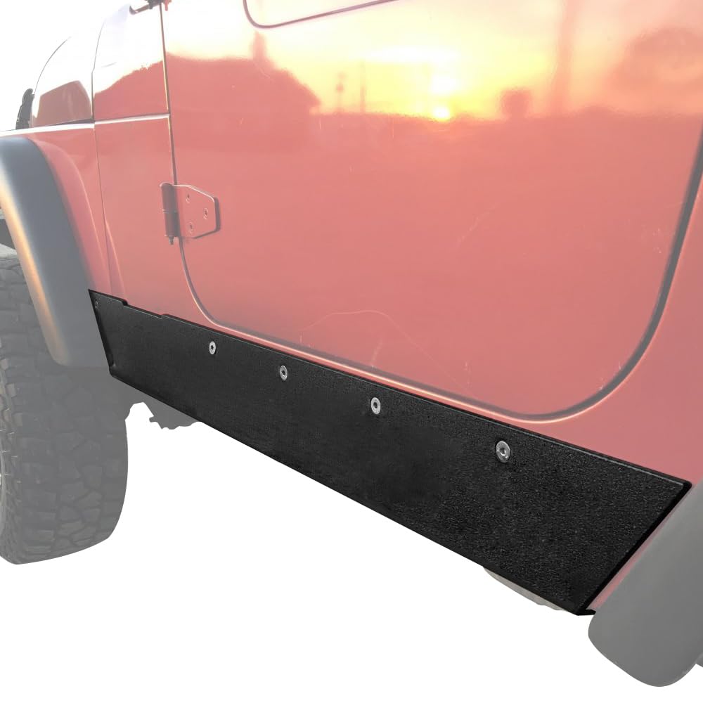 Hooke Road Rock Slider Armor Rocker Panel Guards Compatible with Jeep Wrangler TJ 1997-2006 (Exclude 04-06 TJ Unlimited/LJ) Clad