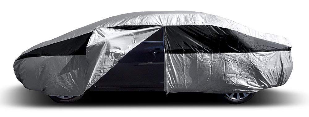 Titan Lightweight Poly 210T Car Cover For Sedans 186-202''. Waterproof, Uv Protection, Scratch Resistant, Driver-Side Zippered O