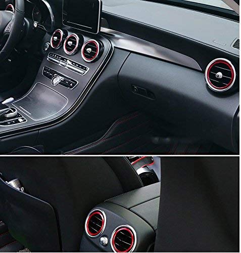 Demillo 7Pc Aluminum Air Conditioner Vent/Opening Outer Trim Decoration Covers For 2015-Up Mercedes W205 C-Class, 2016-Up Glc Cl