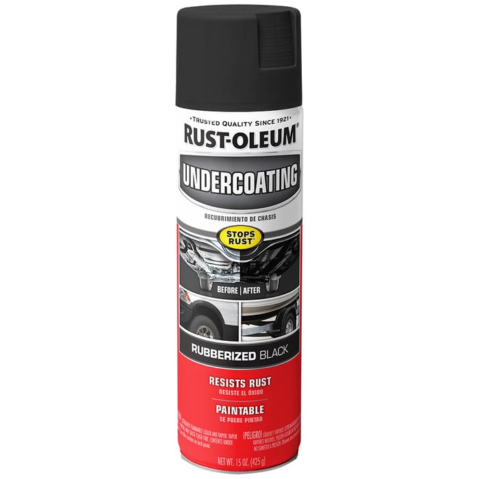 Rust-Oleum Stops Rust Undercoating Spray, 15 oz, Rubberized Black, 6 Pack, Model 248657