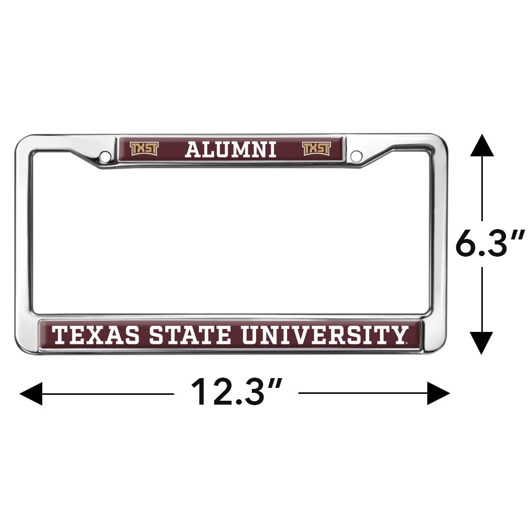 Texas State University Alumni Logo Full Size Standard License Plate Metal Frame
