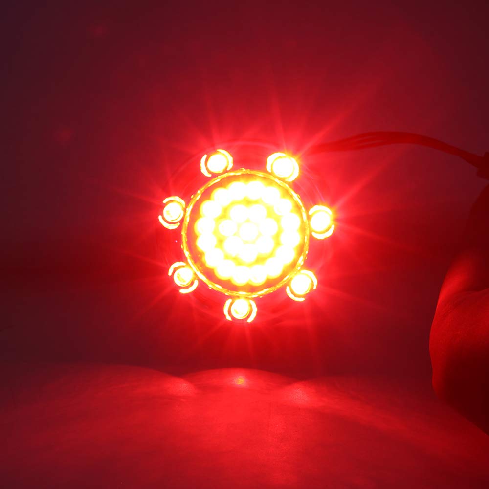 ZYTC 2'' LED Turn Signals w/Brake Running Light Bullet Style Rear Red 1157 LED Turn Signal Kit for Harley Silver Case