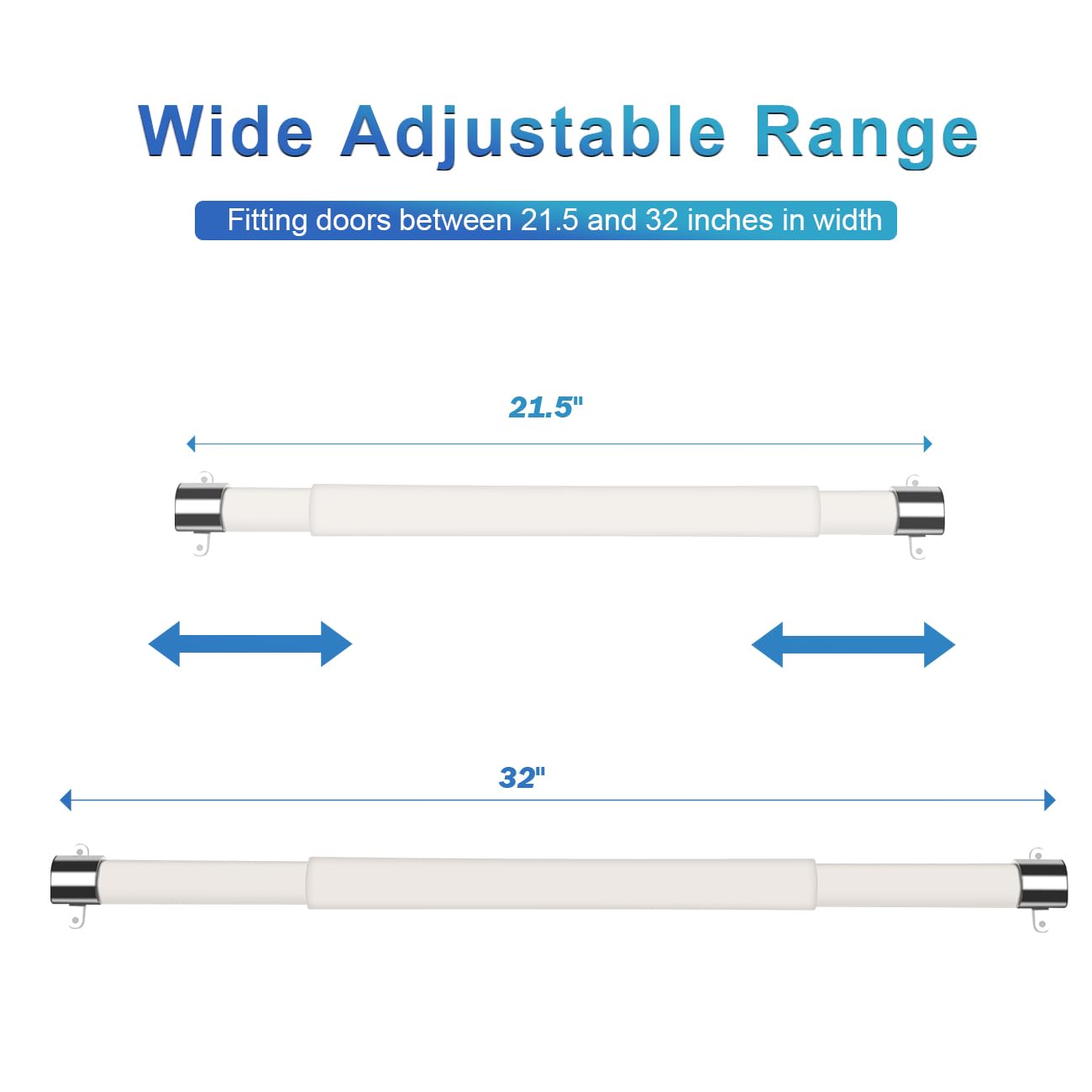 Safoner RV Screen Door Support Bar Handle - Adjustable 21.5"-32", White, Zinc Alloy Base, Model rv screen door bar-002
