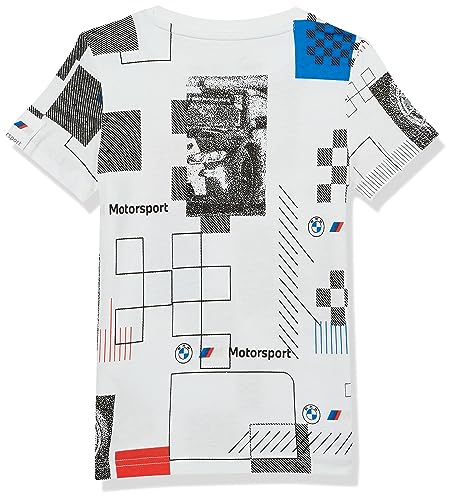 PUMA Kids' BMW M Motorsport Graphic T-Shirt, White, Small