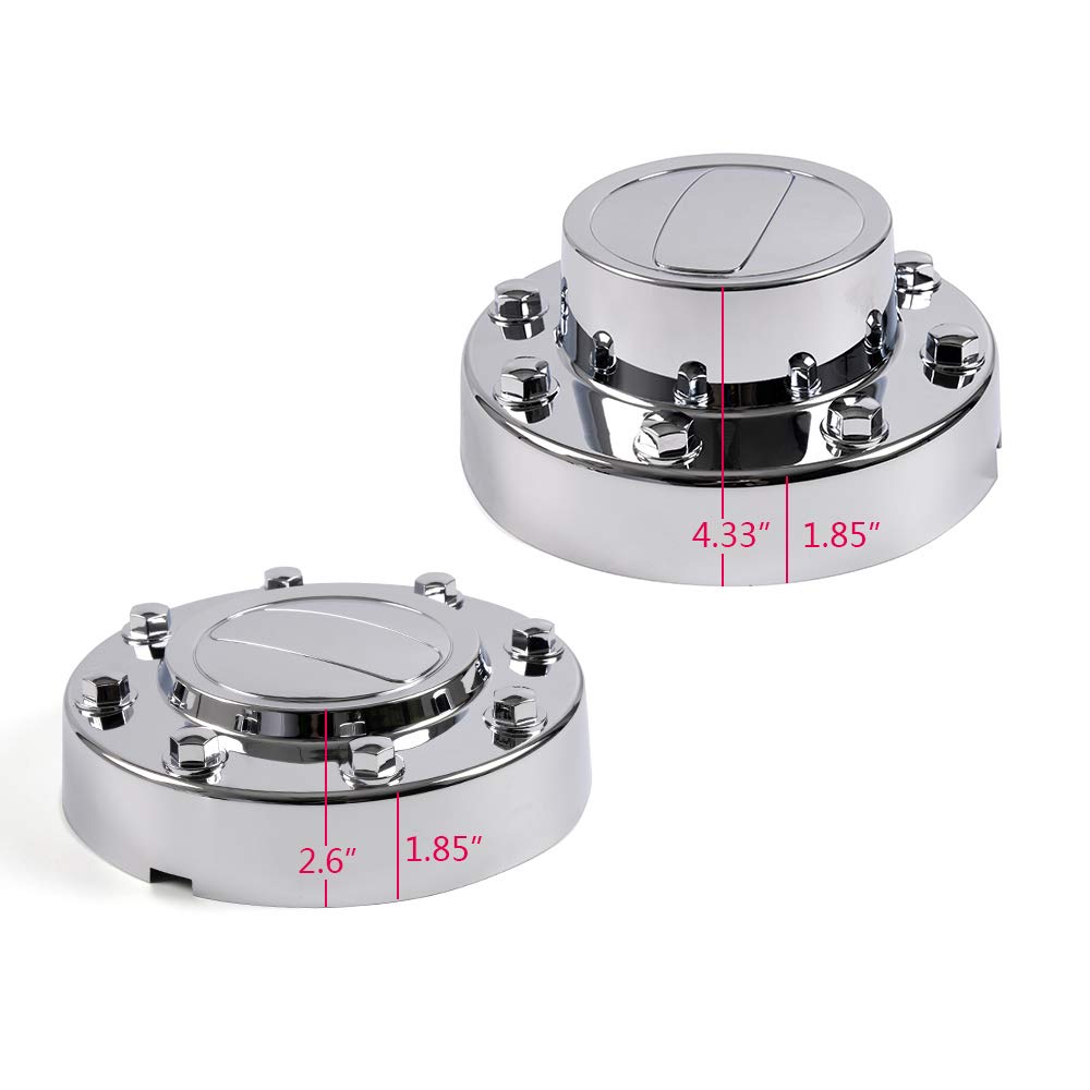 G-PLUS 4PCS Dually Alcoa Alloy Wheel Center Caps for Dodge Ram 3500 2011-2016, Chrome, Front & Rear, Durable Design