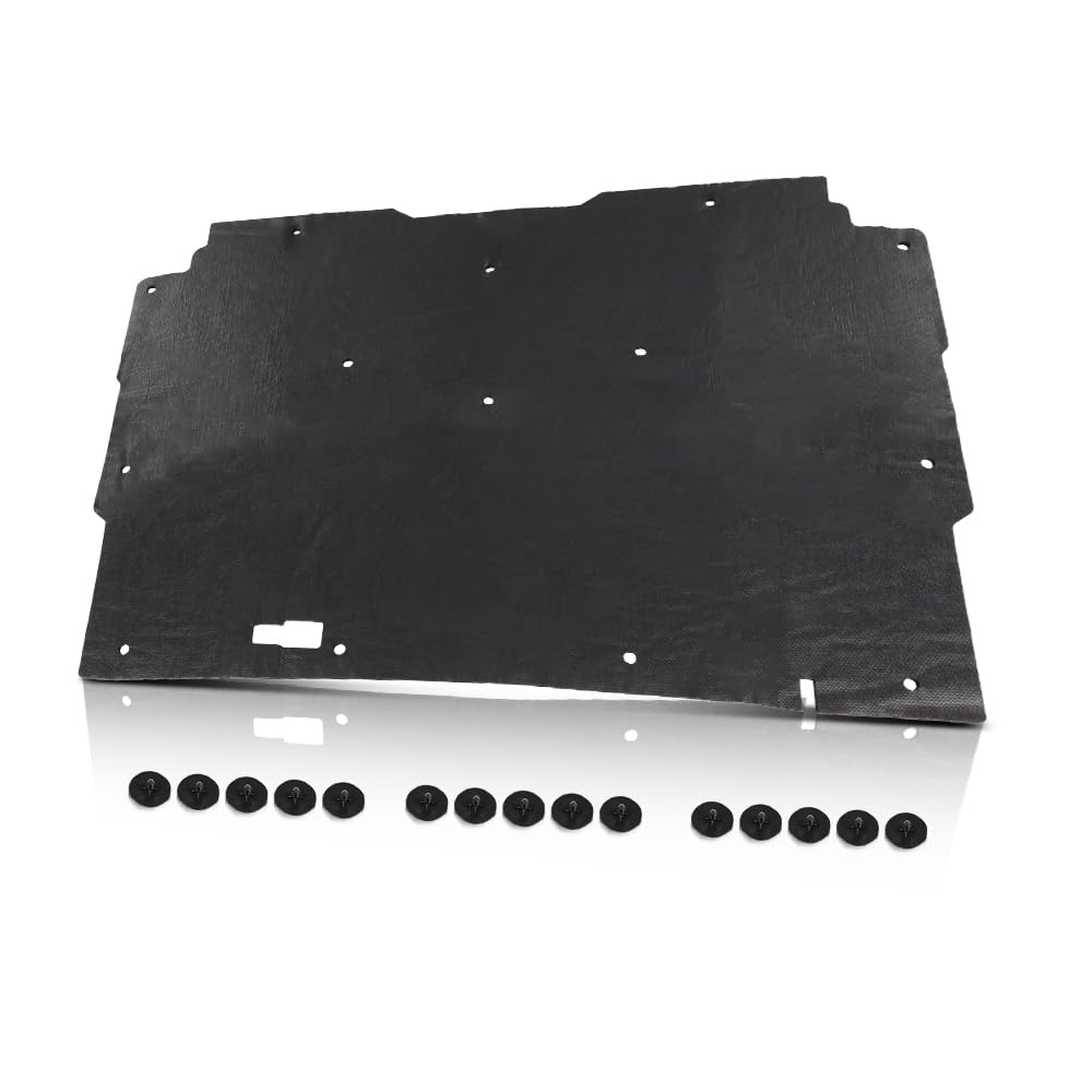 PIT66 Hood Insulation Pad 1/2 with Clips Compatible with Chevy S10 1982-1993, Compatible with Chevy S10 Blazer 1983-1993