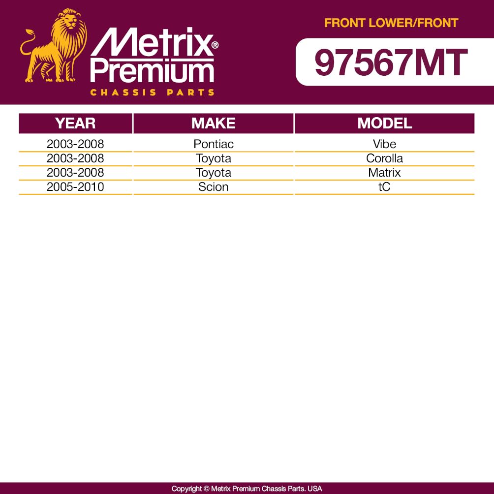 Metrix Premium Chassis Parts - 4 Pc Front Lower Control Arm & Front Sway Bar Stabilizer End Link Kit Fits 03-08 Pontiac Vibe, 03