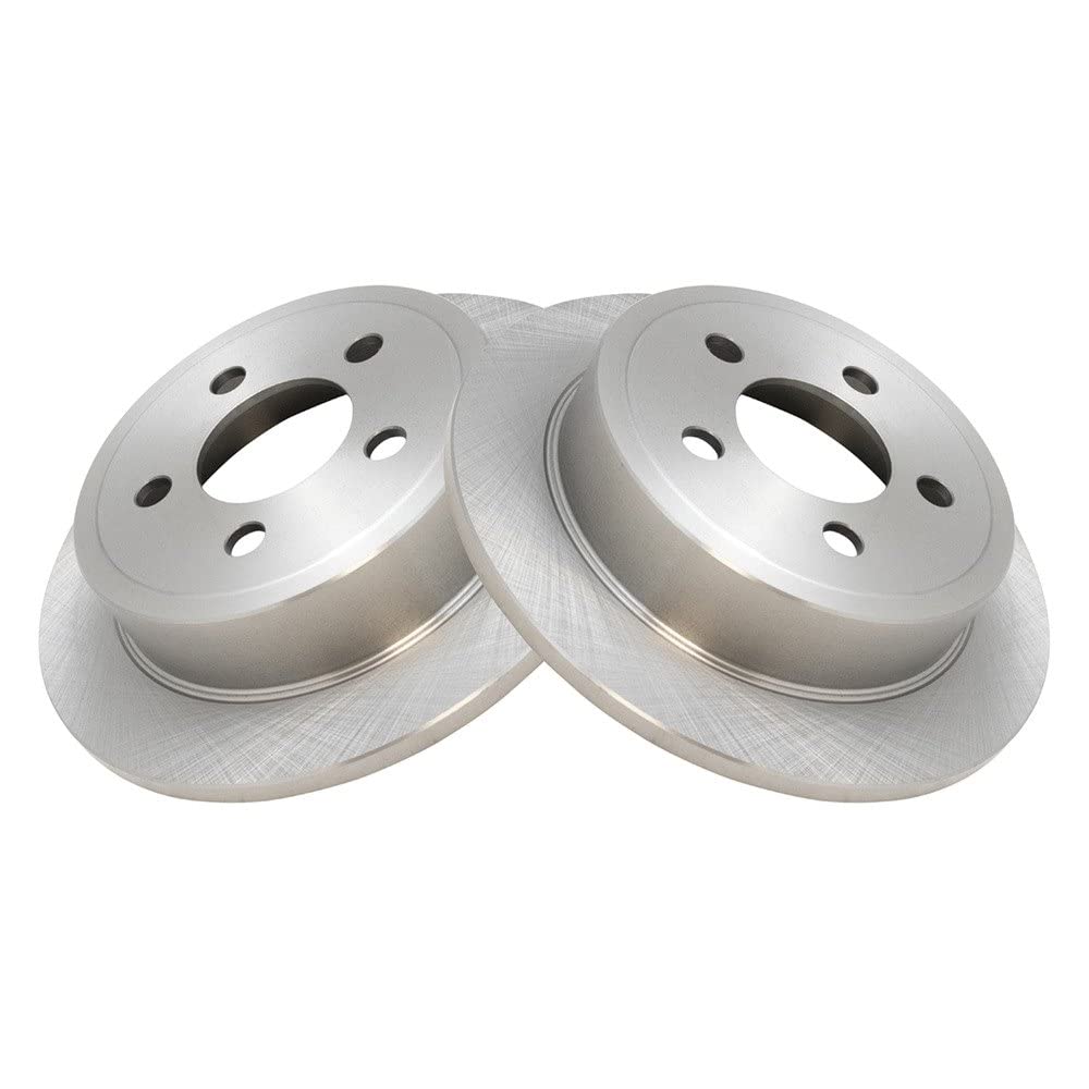 Trq Rear Brake Rotors Set Solid Compatible With 2003-2007 Jeep Liberty 2003-2006 Wrangler