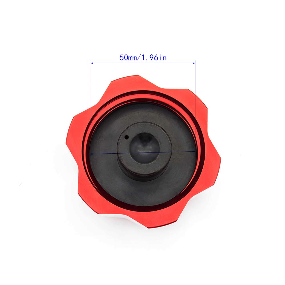 Procnc 50Mm Atv Aluminum Gas Cap Fuel Cover Tank Cap Fit For Yamaha Yfm700 Raptor 700R 2008 2009 2010 2011 2012 2013 2014 2015 2016 2017 2018 2019 2020 (Red)