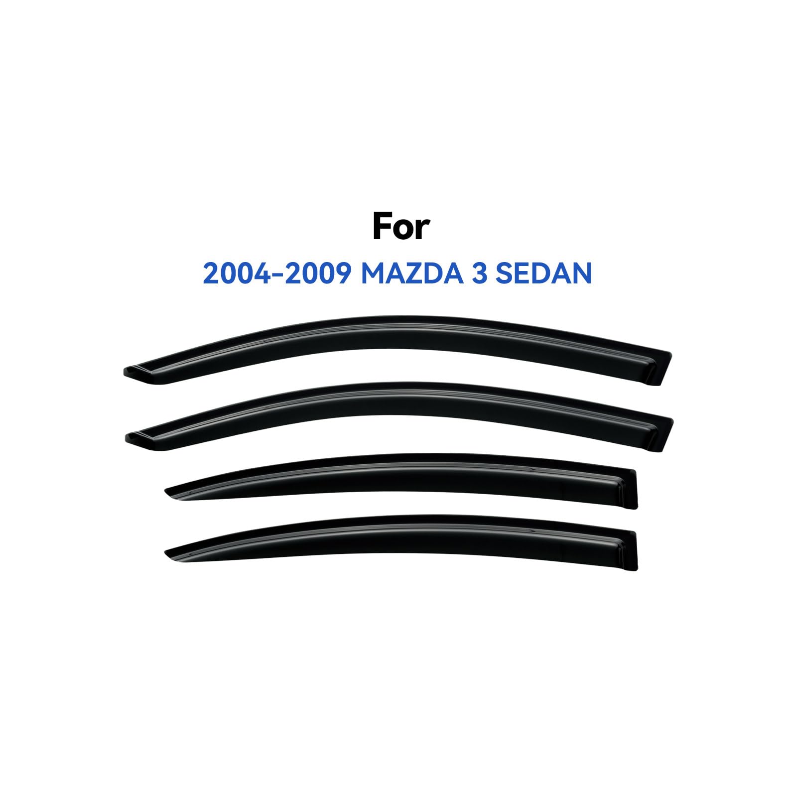 Window Visors Rain Guards Shield for 2004-2009 Mazda 3 Sedan, Out-Channel Window Vent Wind Deflectors Visors Shades for 04-09 Ma