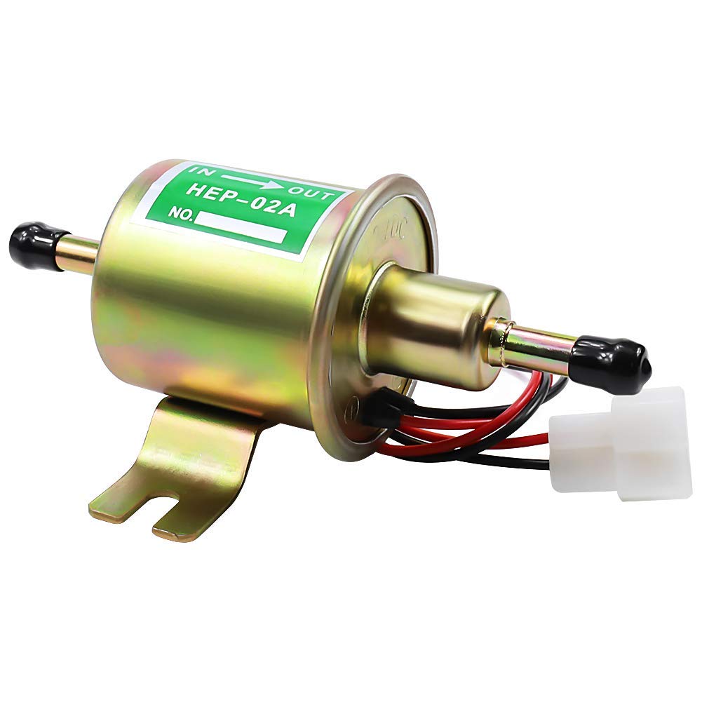 SOLLON 12V Electric Fuel Pump - Low Pressure Inline Transfer for Lawn Mower, Gas/Diesel Engine, Model 06SL01HEP, 2.5-4psi