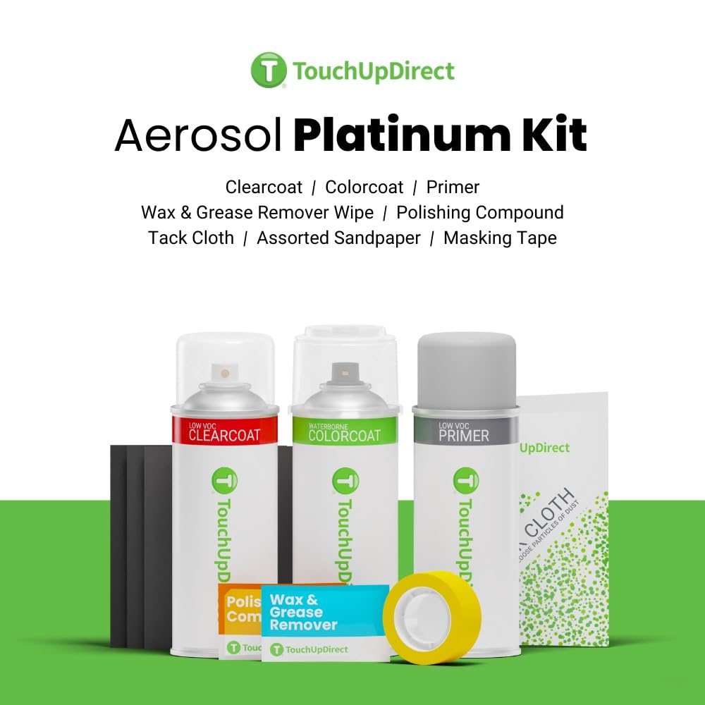 Touchupdirect 744/9744 Brilliant Silver Metallic Compatible With Mercedes-Benz Exact Match Touch Up Paint Aerosol - Platinum Kit